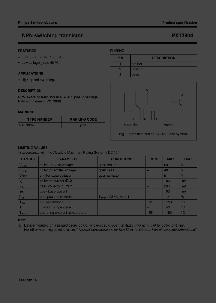 PXT3904TR_2726909.PDF Datasheet
