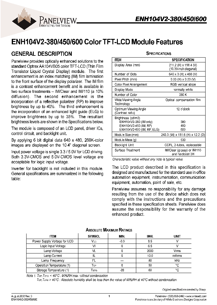 ENH104V2-450_2728839.PDF Datasheet
