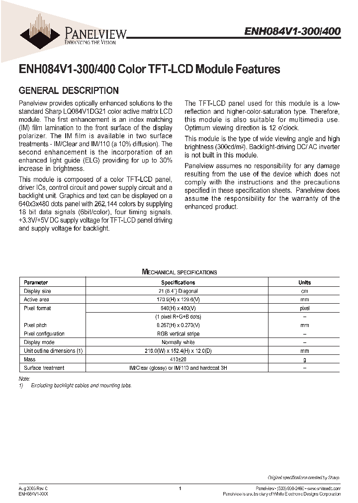 ENH084V1-300_2728796.PDF Datasheet
