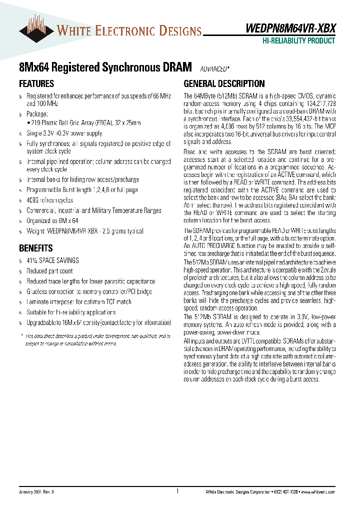 WEDPN8M64VR-XBX_2729619.PDF Datasheet