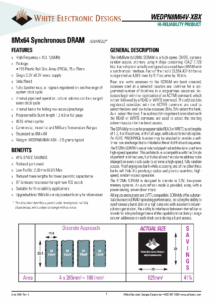 WEDPN8M64V-XBX_2729617.PDF Datasheet