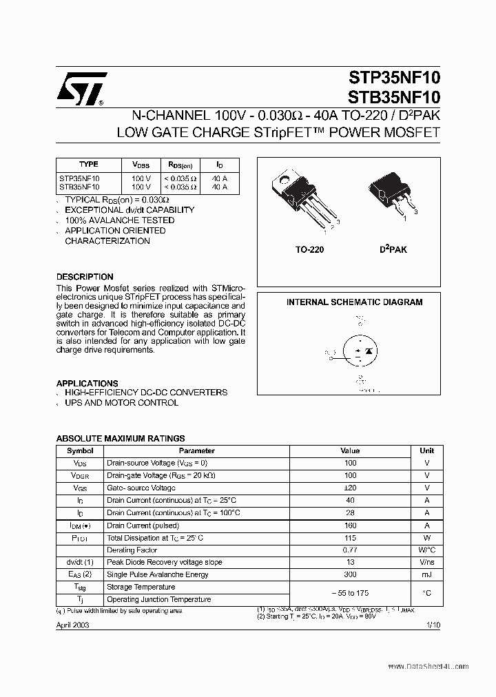 STP35NF10_2731235.PDF Datasheet