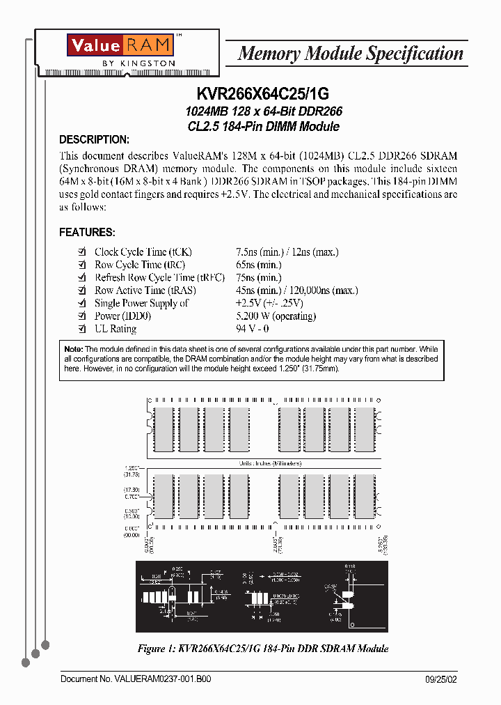 KVR266X64C251G_2734115.PDF Datasheet