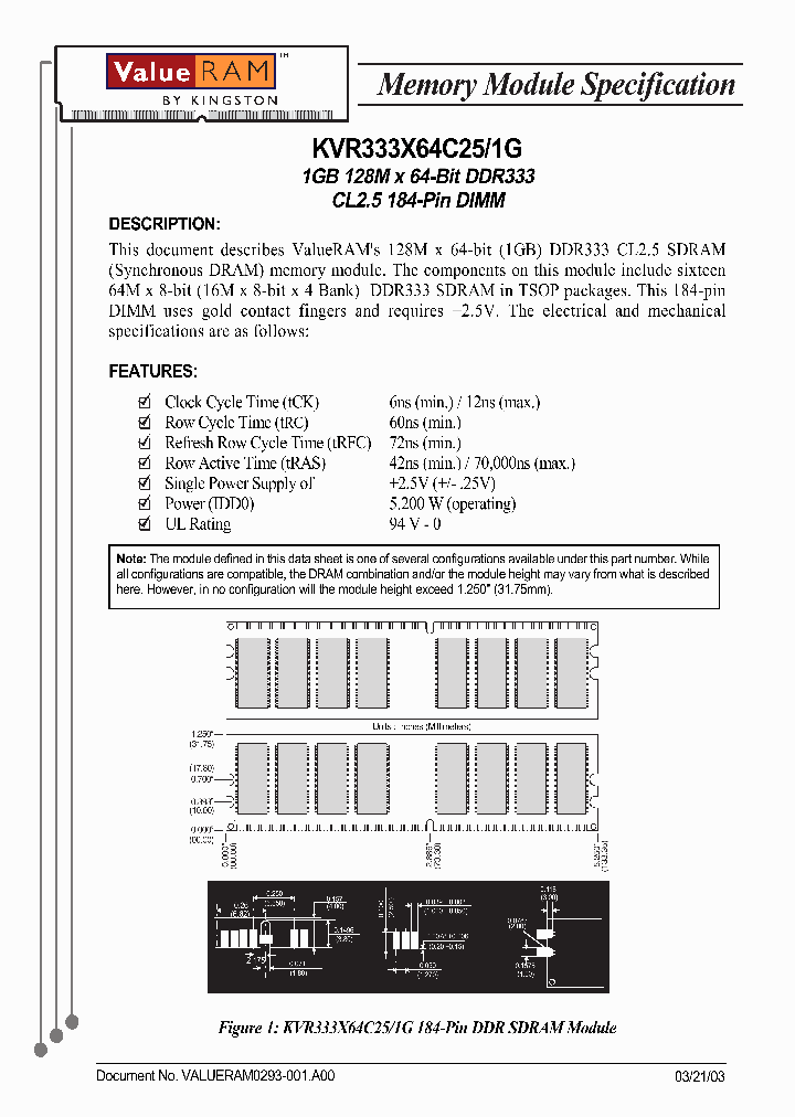 KVR333X64C251G_2734119.PDF Datasheet
