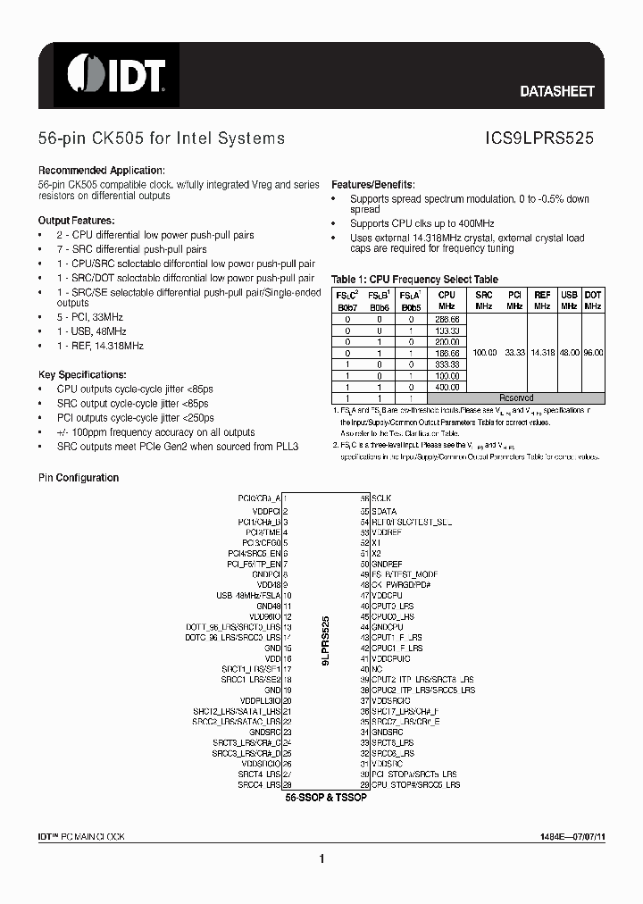 ICS9LPRS5251107_2748901.PDF Datasheet