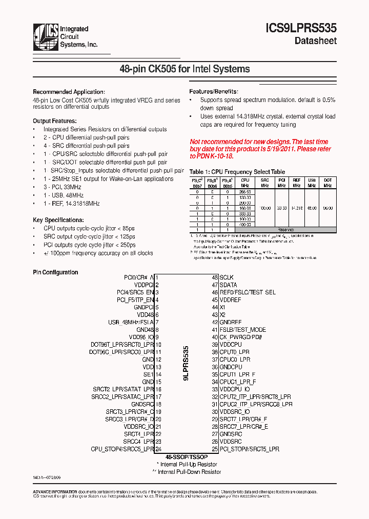 ICS9LPRS53510_2748902.PDF Datasheet