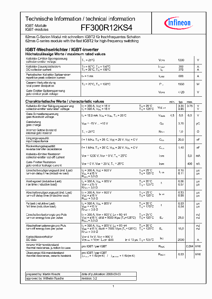 FF300R12KS4_2750075.PDF Datasheet
