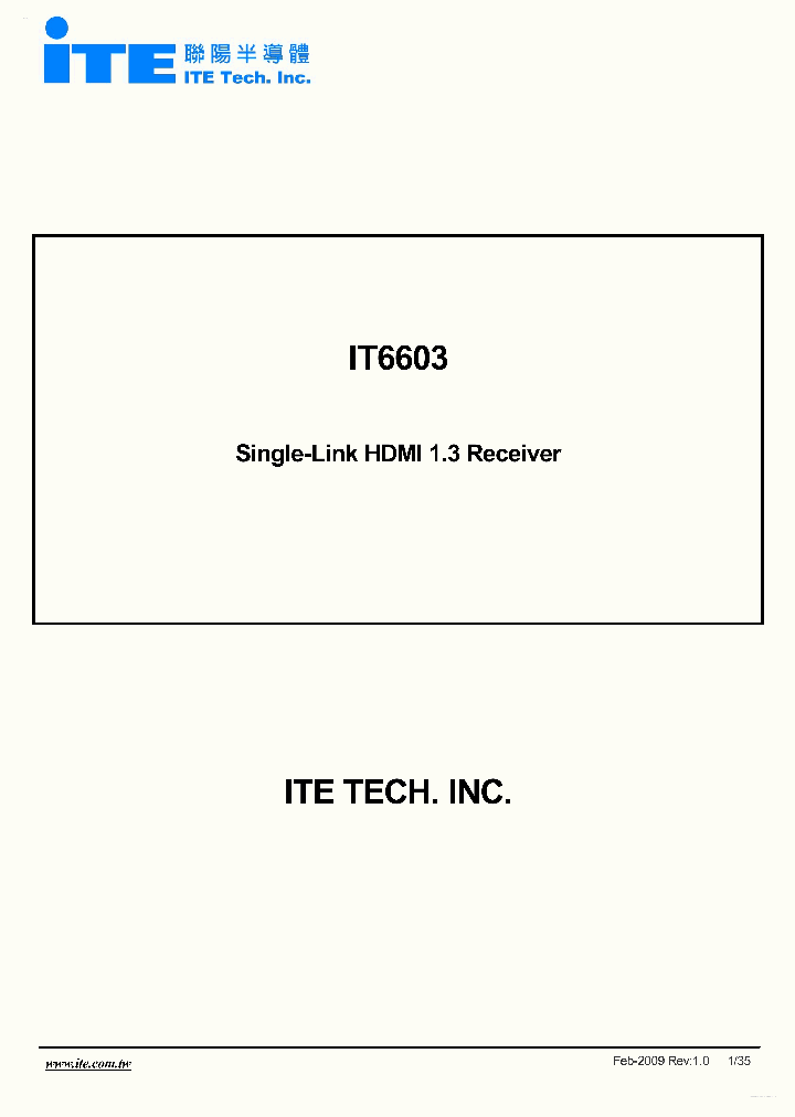 IT6603_2750345.PDF Datasheet