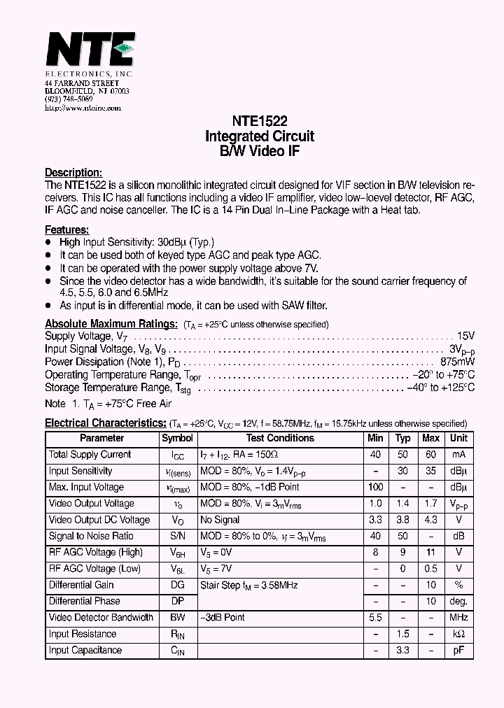 NTE1522_2751332.PDF Datasheet