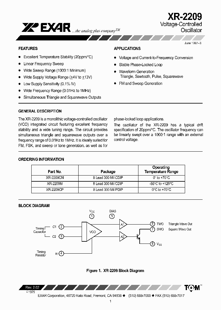 XR2209CP_2752193.PDF Datasheet