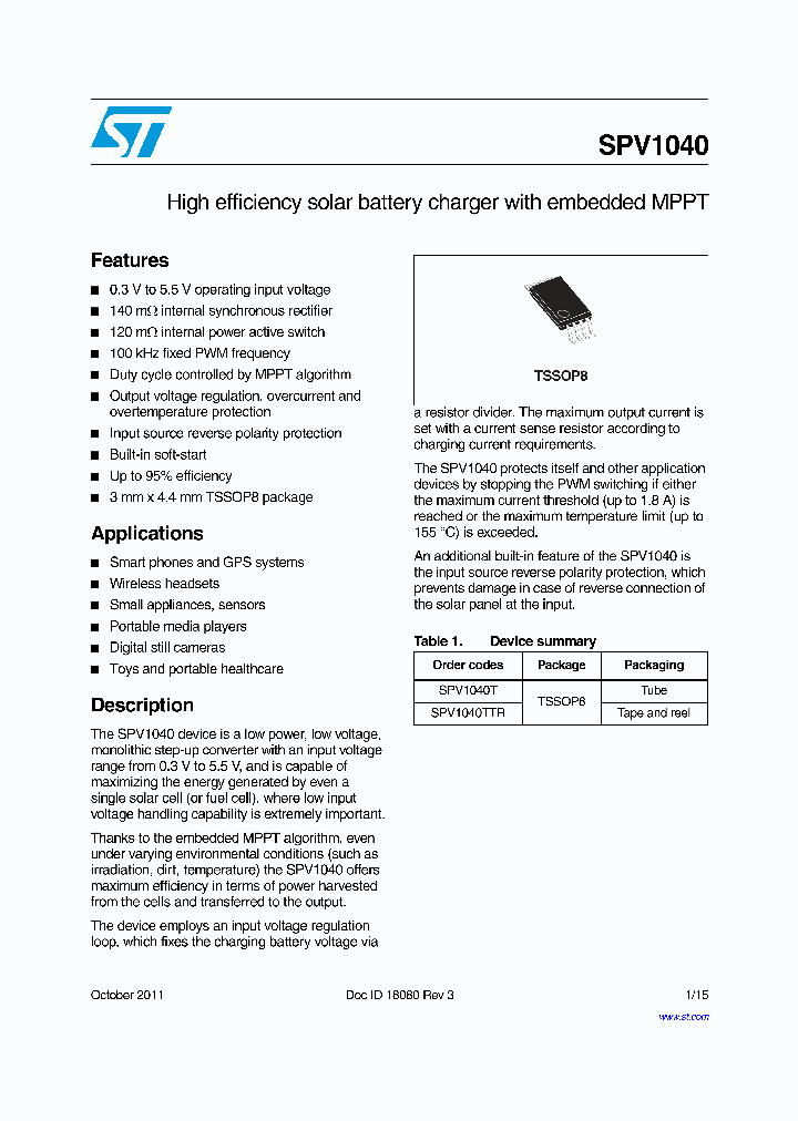 SPV1040_2760857.PDF Datasheet