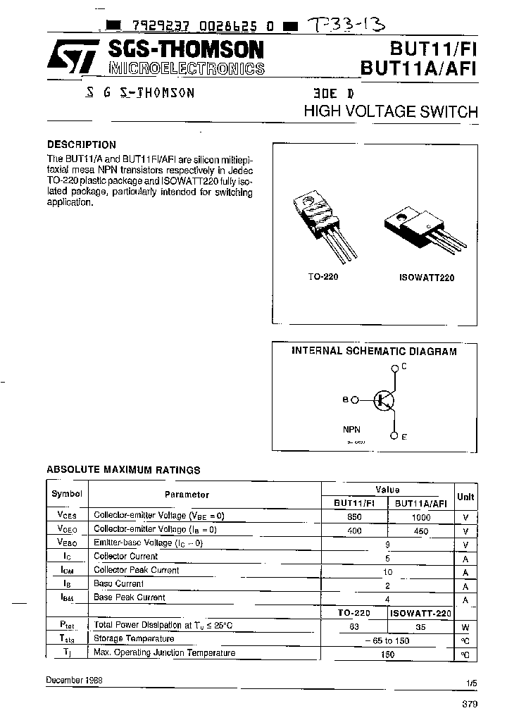 BUT11AFI_2763079.PDF Datasheet
