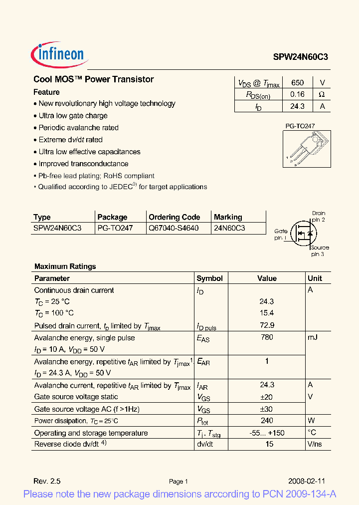SPW24N60C3_2765947.PDF Datasheet