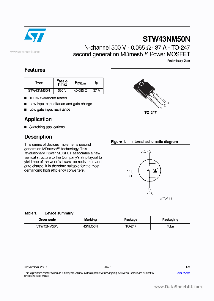STW43NM50N_2766105.PDF Datasheet