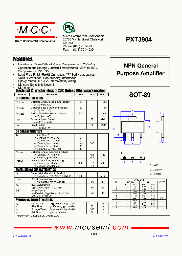 PXT3904_2767169.PDF Datasheet