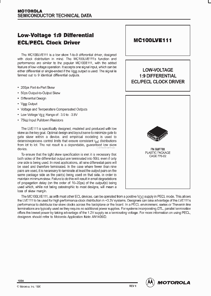 MC100LVE111_2768762.PDF Datasheet