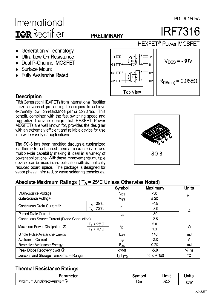 IRF7316TR_2769483.PDF Datasheet