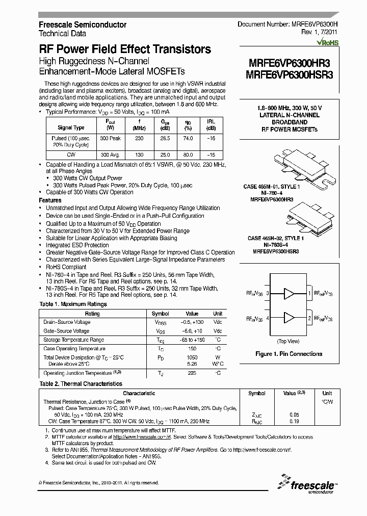 MRFE6VP6300HR311_2769249.PDF Datasheet