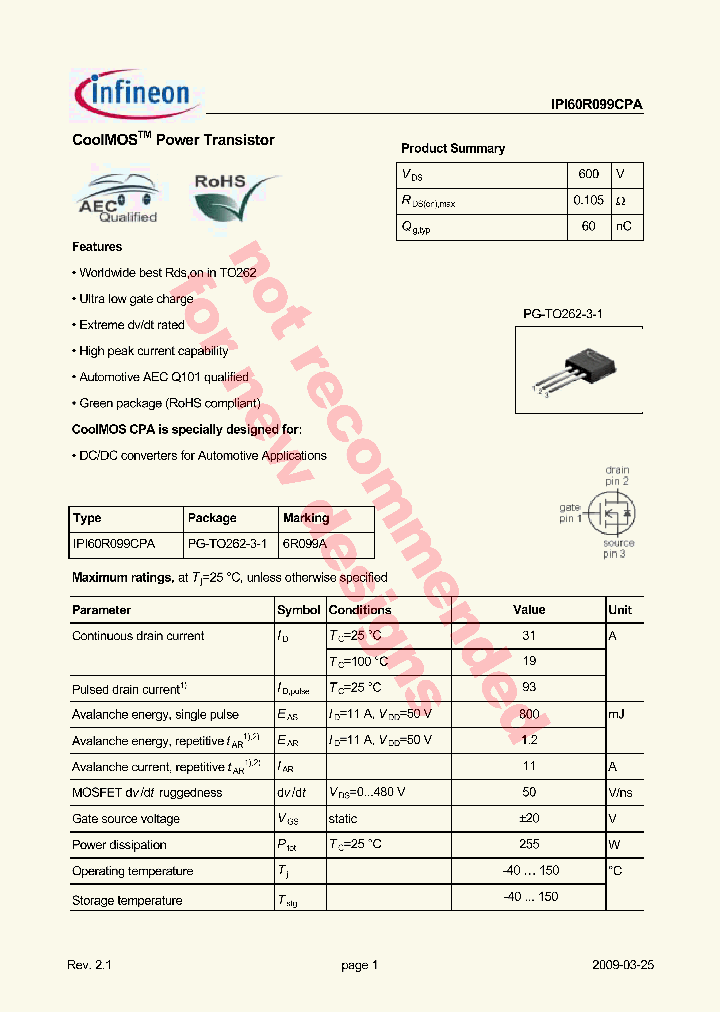 IPI60R099CPA_2769724.PDF Datasheet