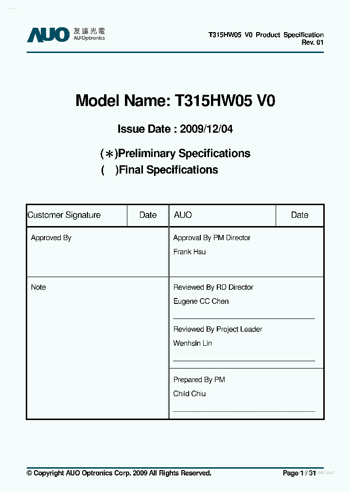 T315HW05_2773150.PDF Datasheet