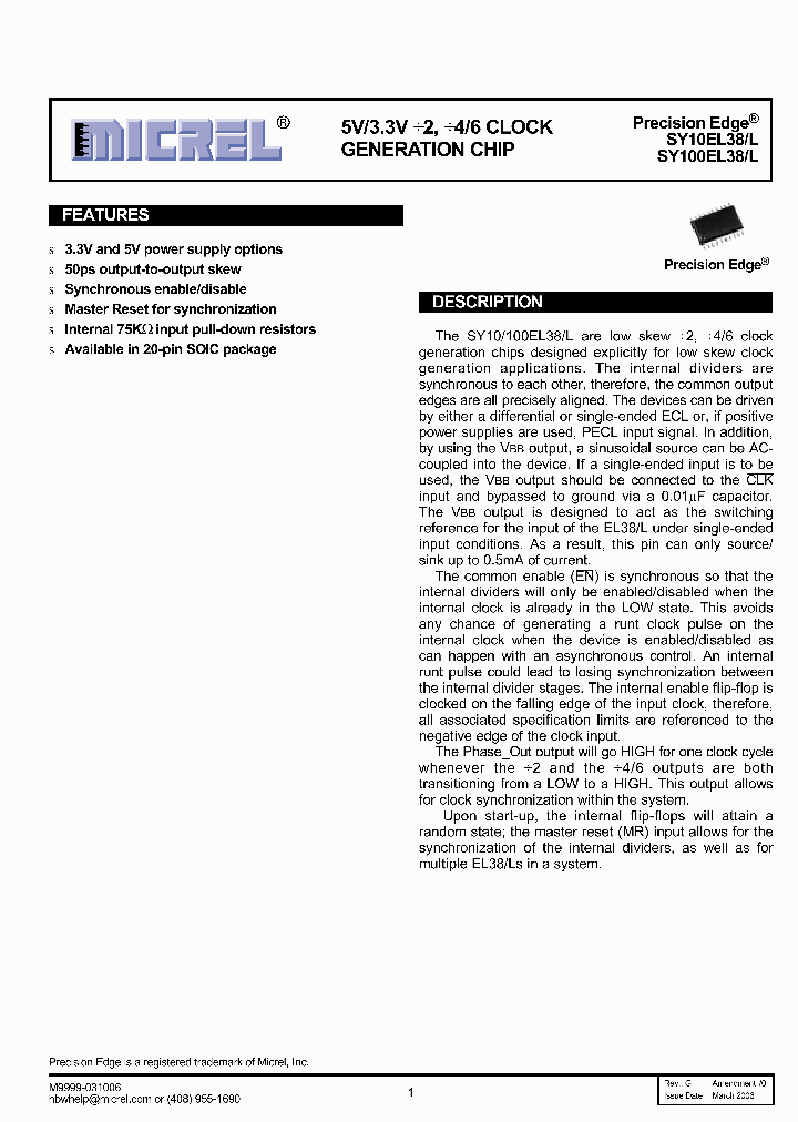 SY100EL38LZITR_2774345.PDF Datasheet