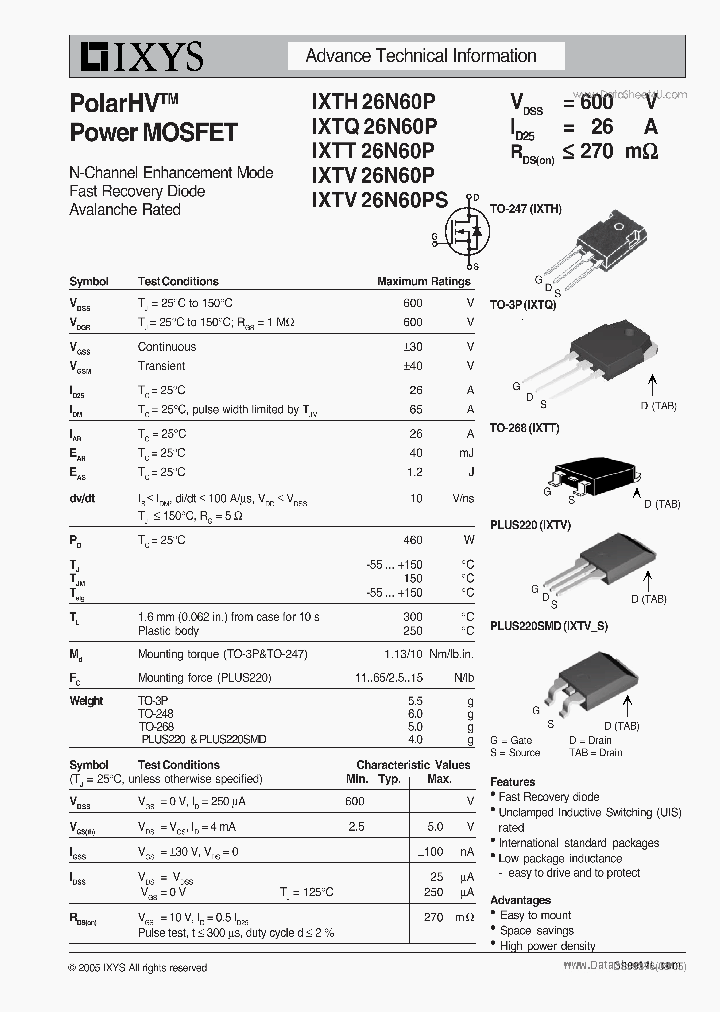 IXTQ26N60P_2774468.PDF Datasheet