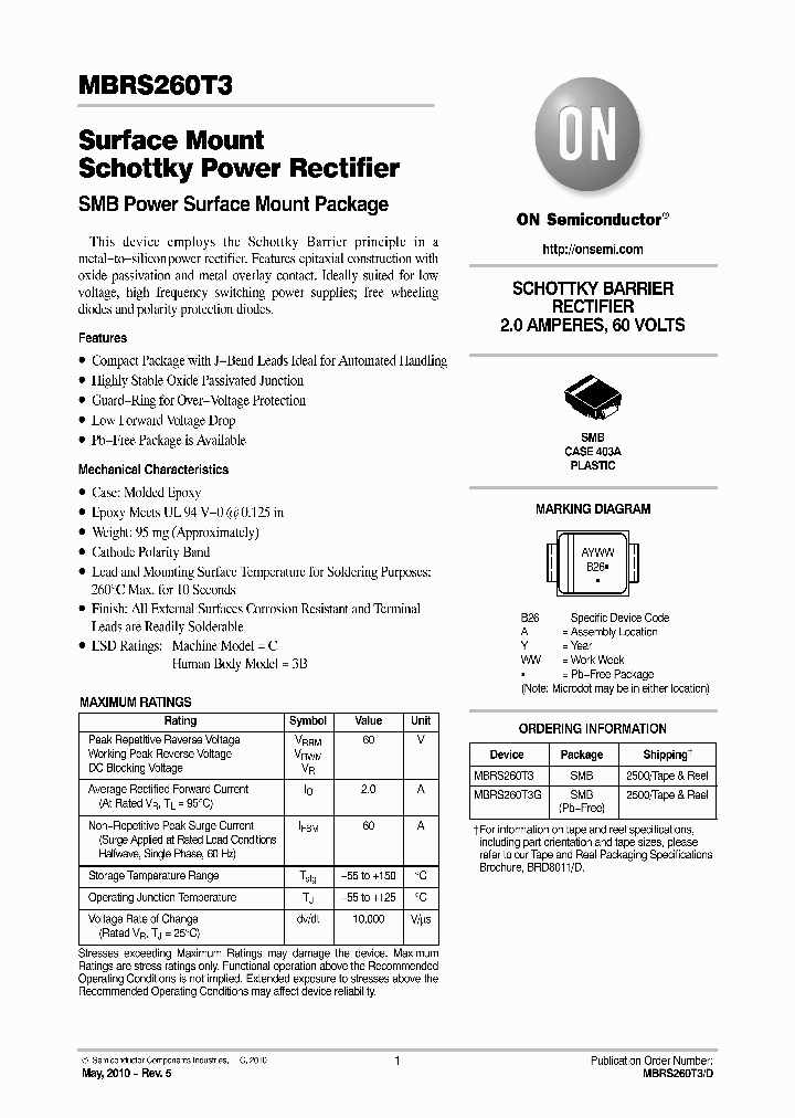 MBRS260T3G_2775413.PDF Datasheet