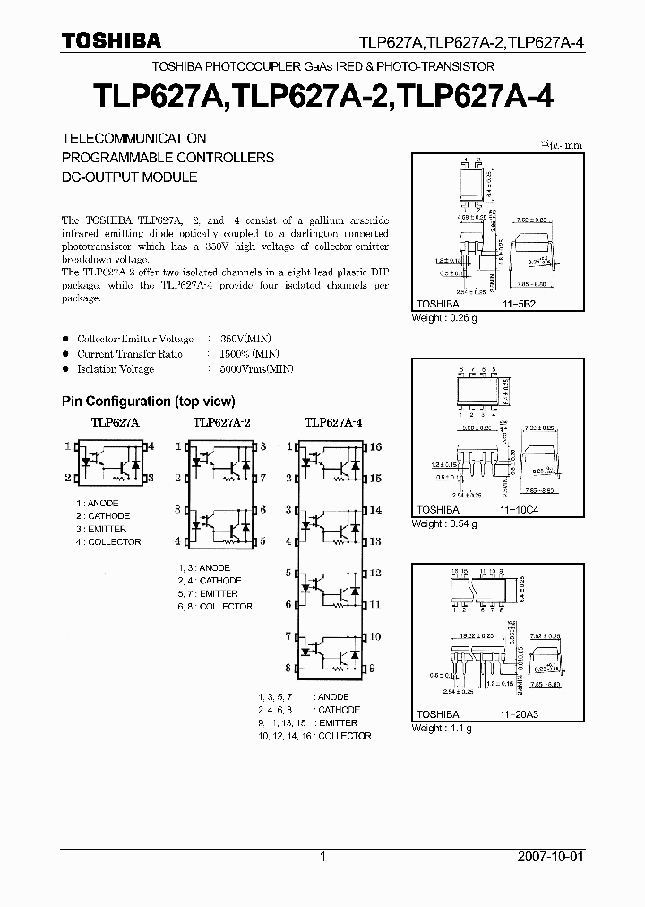 TLP627A-2_2777244.PDF Datasheet