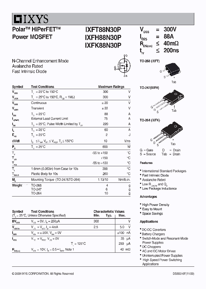IXFH88N30P_2777624.PDF Datasheet