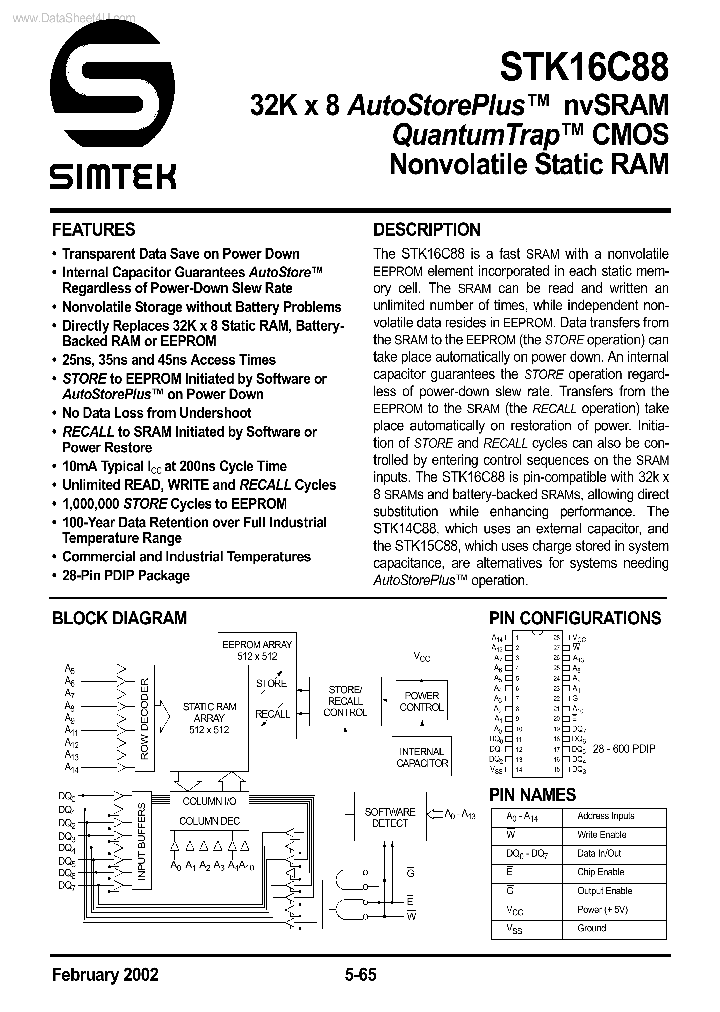 STK16C88_2780586.PDF Datasheet
