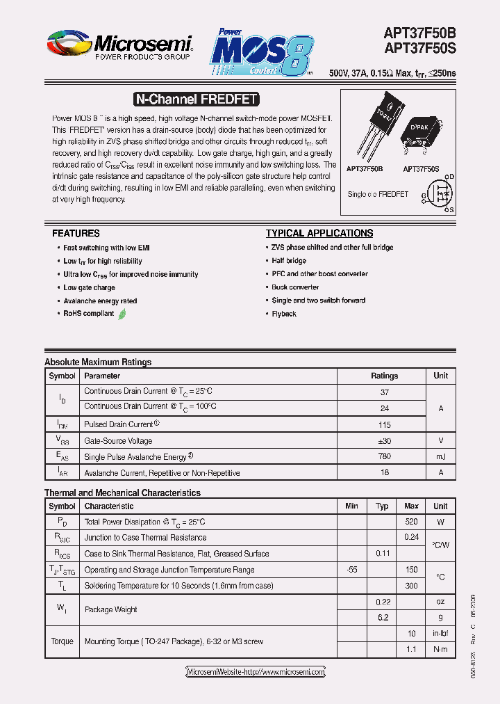 APT37F50B09_2783993.PDF Datasheet