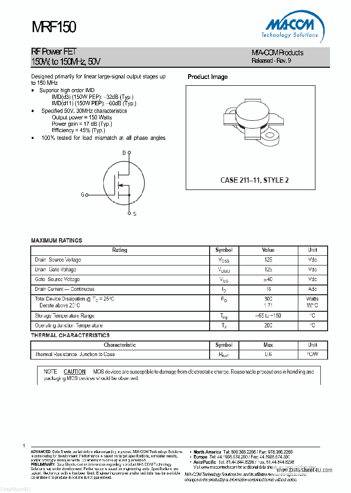 MRF150_2786384.PDF Datasheet