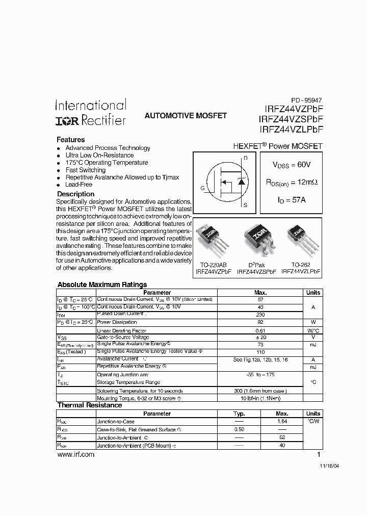 IRFZ44VZSPBF_2786746.PDF Datasheet