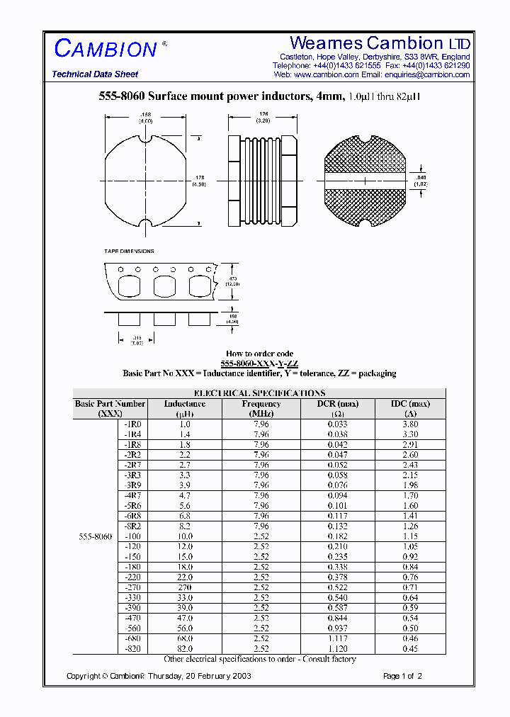 555-8060_2790314.PDF Datasheet