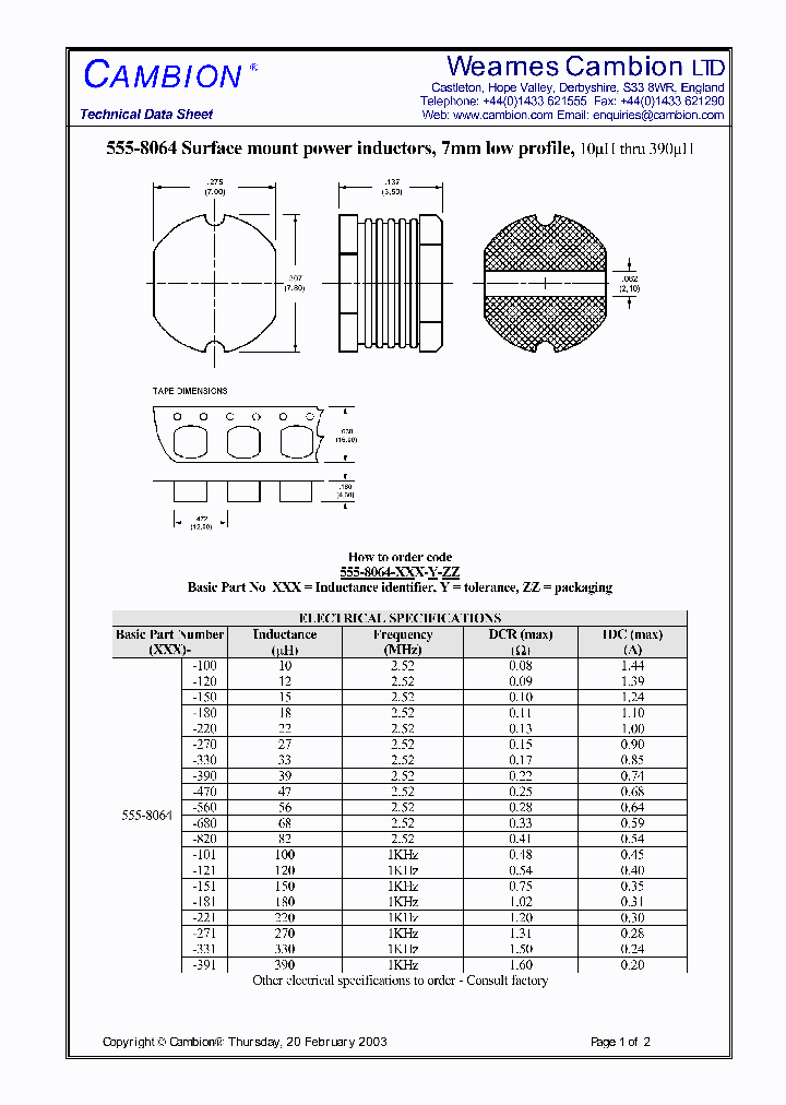 555-8064_2790316.PDF Datasheet