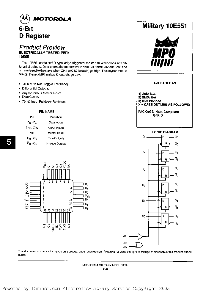 10E551BYAJC_2793011.PDF Datasheet
