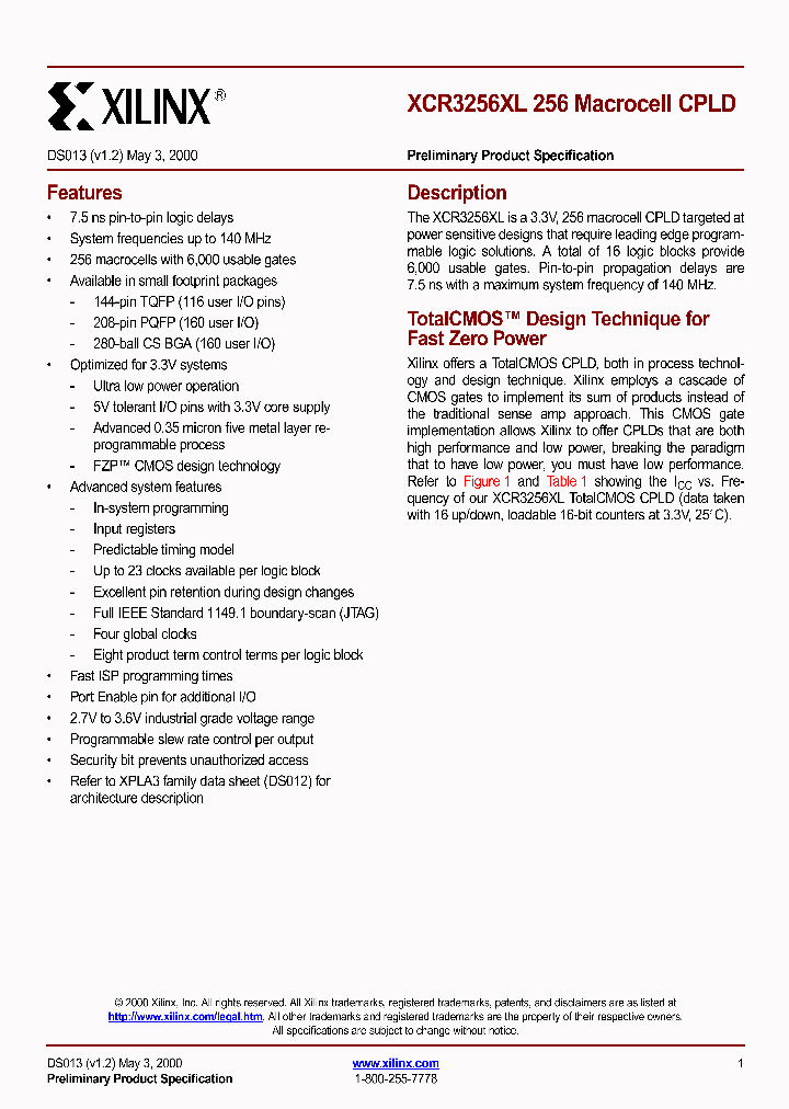 XCR3256XL-7FT256I_2798778.PDF Datasheet