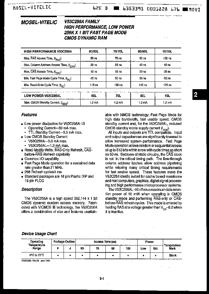 V53C256AP70_2798442.PDF Datasheet
