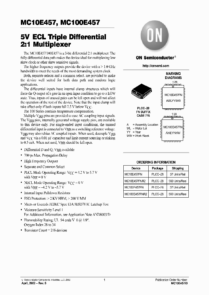 MC10E457-D_2809181.PDF Datasheet