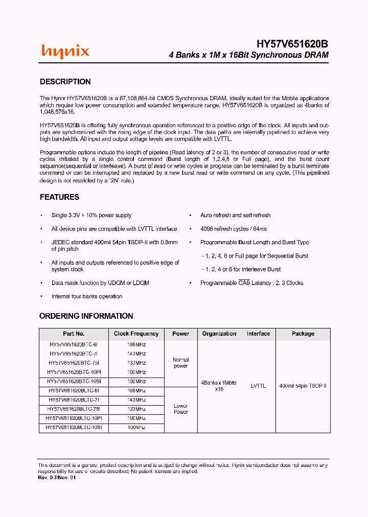 HY57V651620BTC-I_2808201.PDF Datasheet