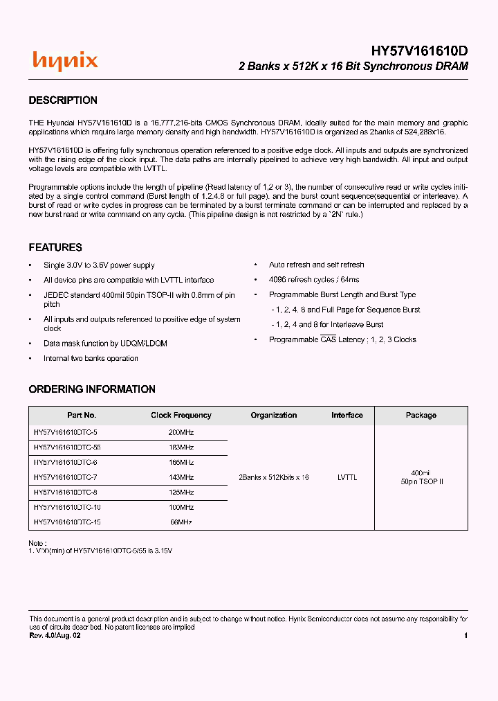HY57V161610DTC_2809825.PDF Datasheet
