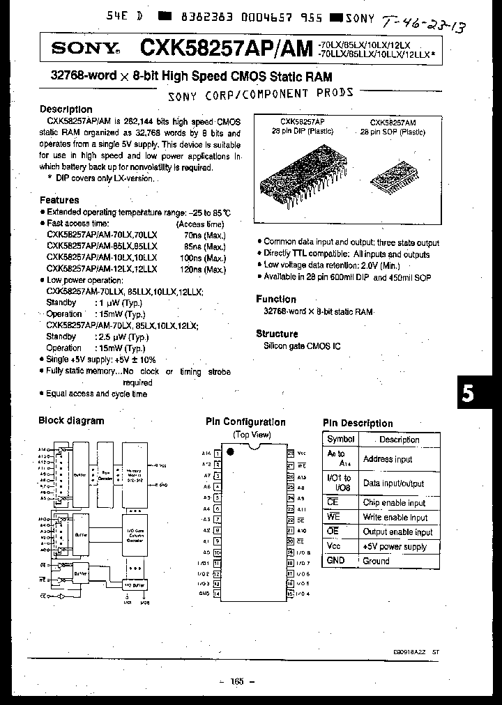CXK58257AM-85LLX_2812335.PDF Datasheet