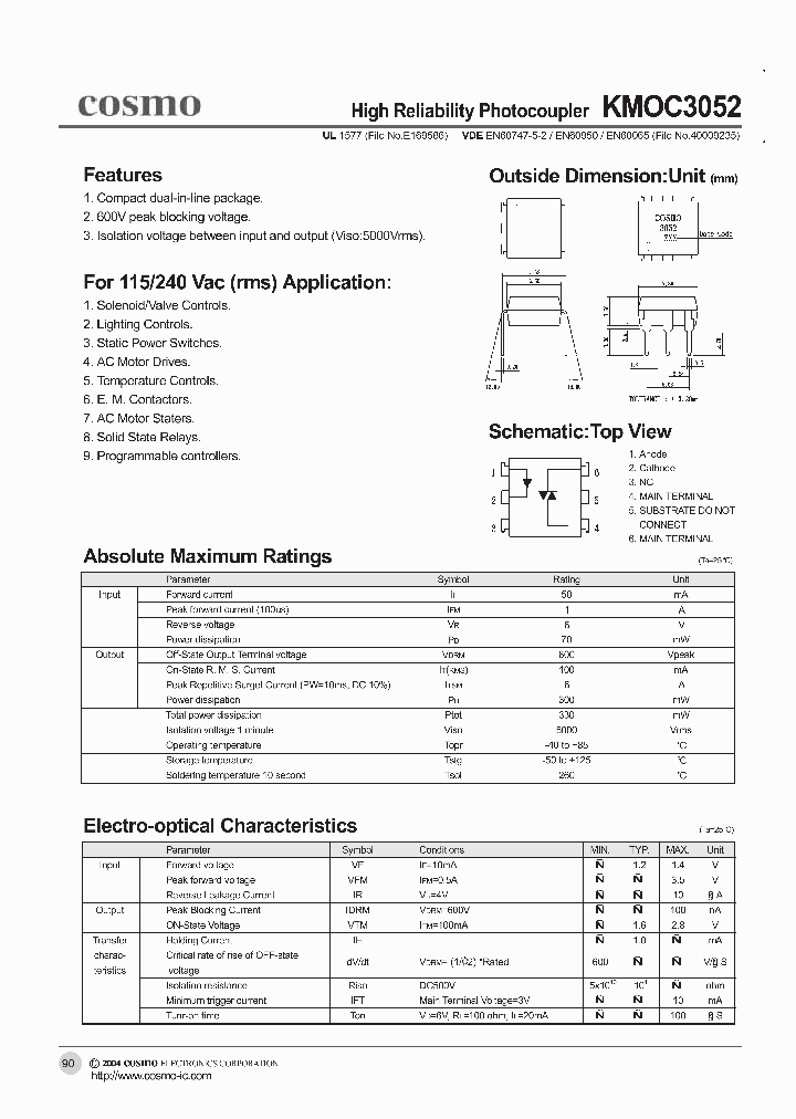 KMOC3052_2814289.PDF Datasheet