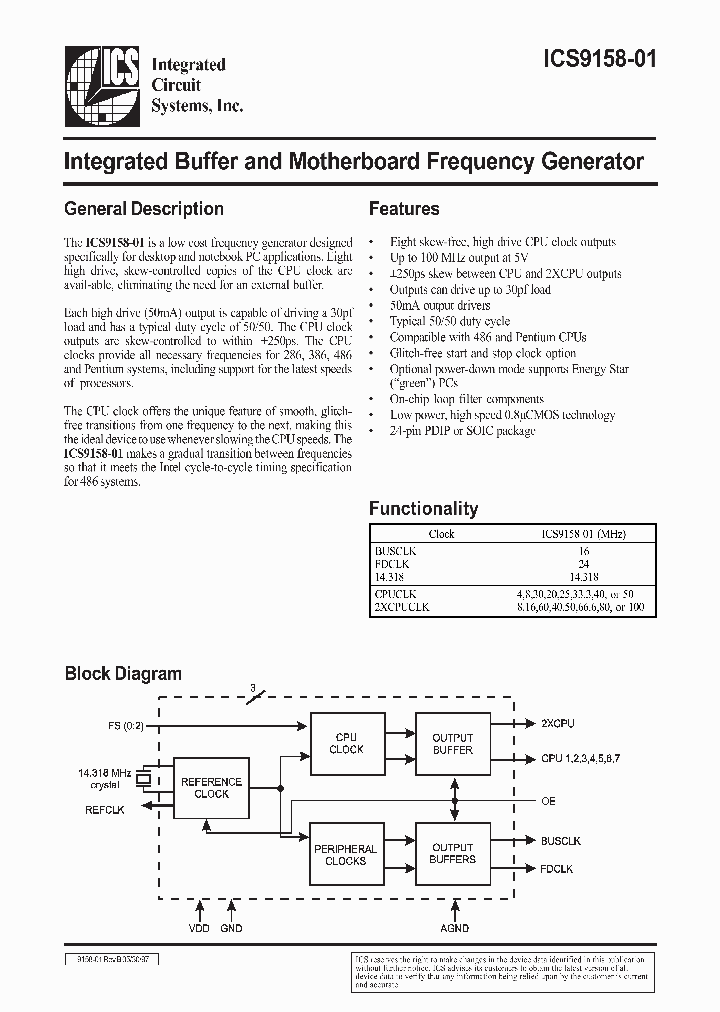 ICS9158-01CM24_2816807.PDF Datasheet