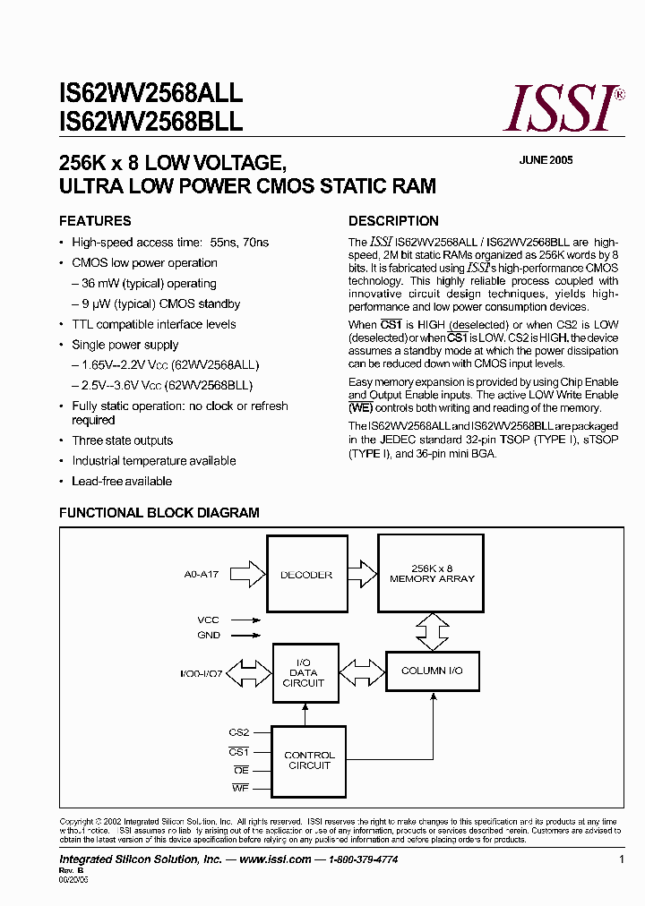 IS62WV2568BLL-55BLI_2831100.PDF Datasheet