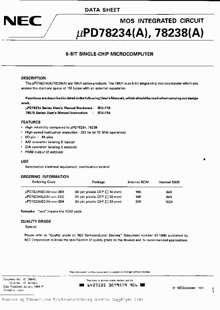 UPD78234GJA-XXX5BG_2832381.PDF Datasheet