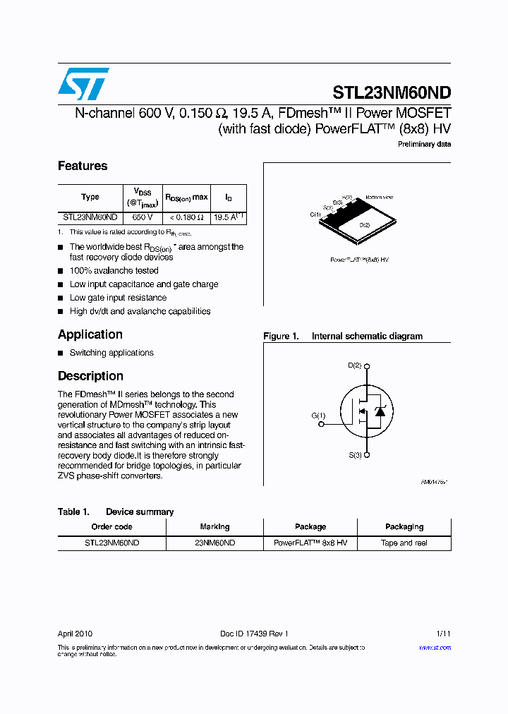 STL23NM60ND_2837119.PDF Datasheet