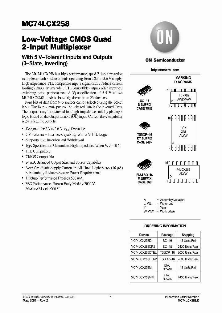 MC74LCX258-D_2837736.PDF Datasheet