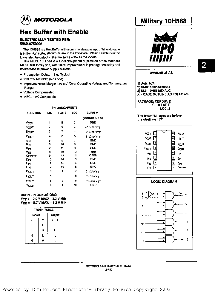 10H588BFAJC_2837625.PDF Datasheet
