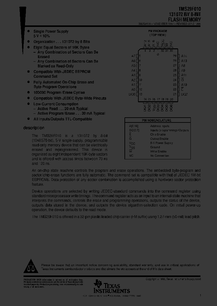TMS29F010-10C5FML_2841422.PDF Datasheet